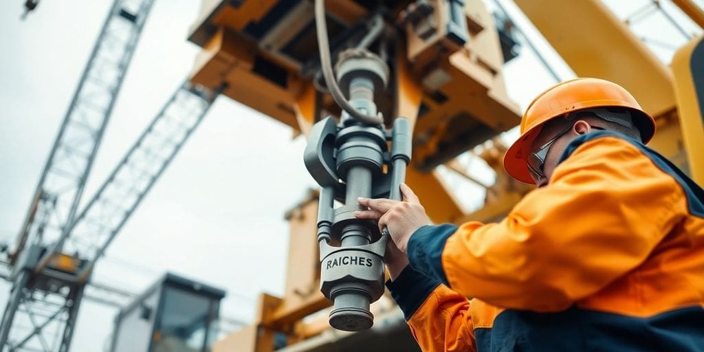 Crane boom with mechanic inspecting components